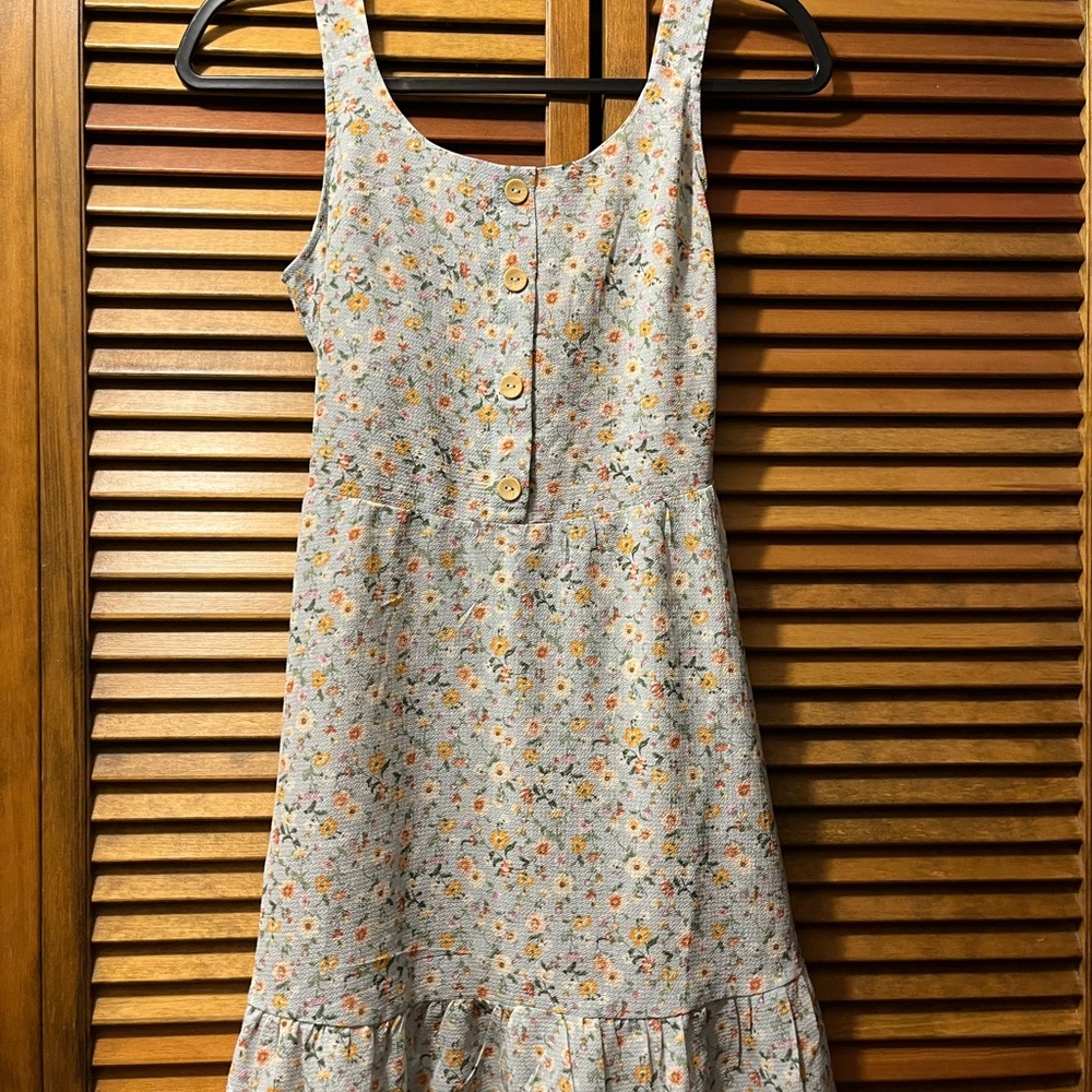 Monteau Floral Midi Dress - Blue and Orange
